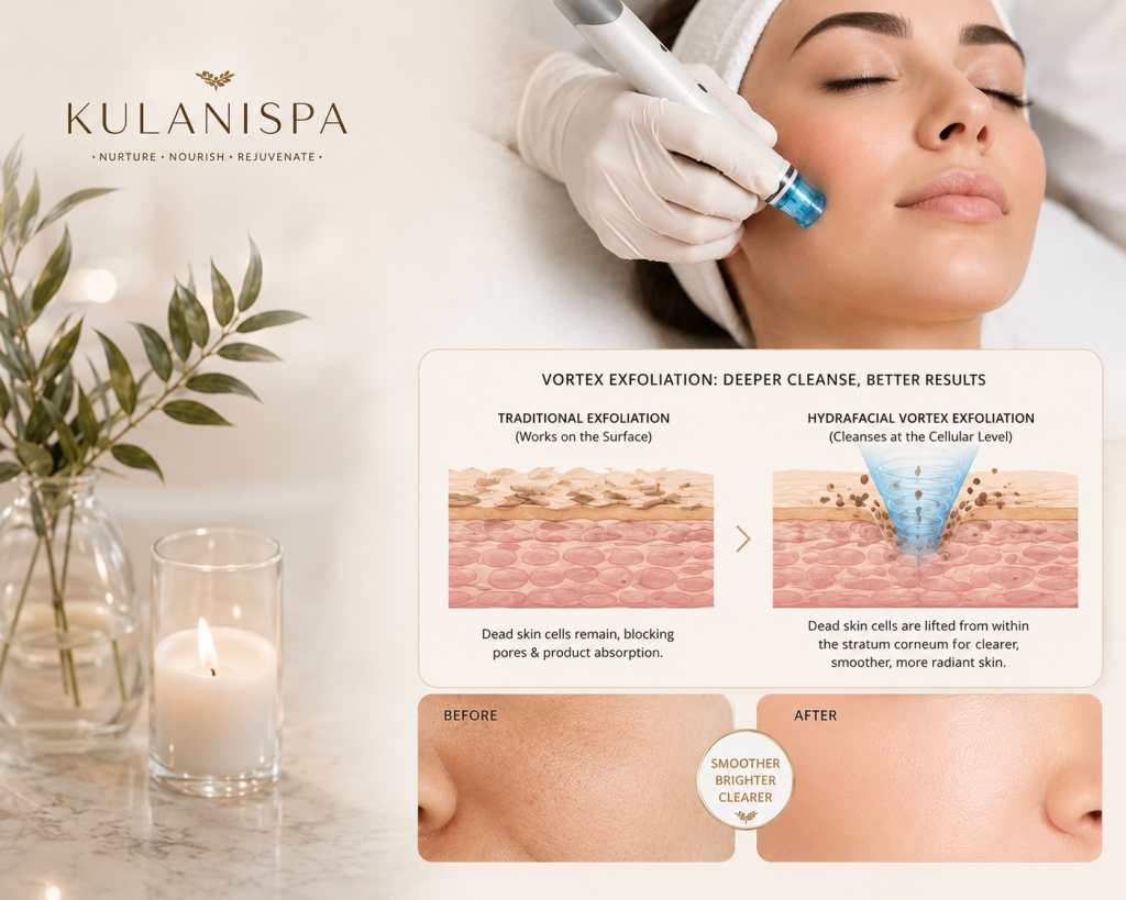 image5 - Kulani Spa HydraFacial vortex exfoliation treatment at Kulani Spa comparing traditional exfoliation with advanced deep pore cleansing for smoother, brighter, and clearer skin.